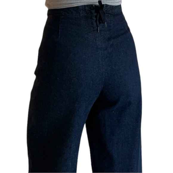 Lauren Ralph Lauren Sailor Pant Cotton Denim Navy 10P - Picture 5 of 9